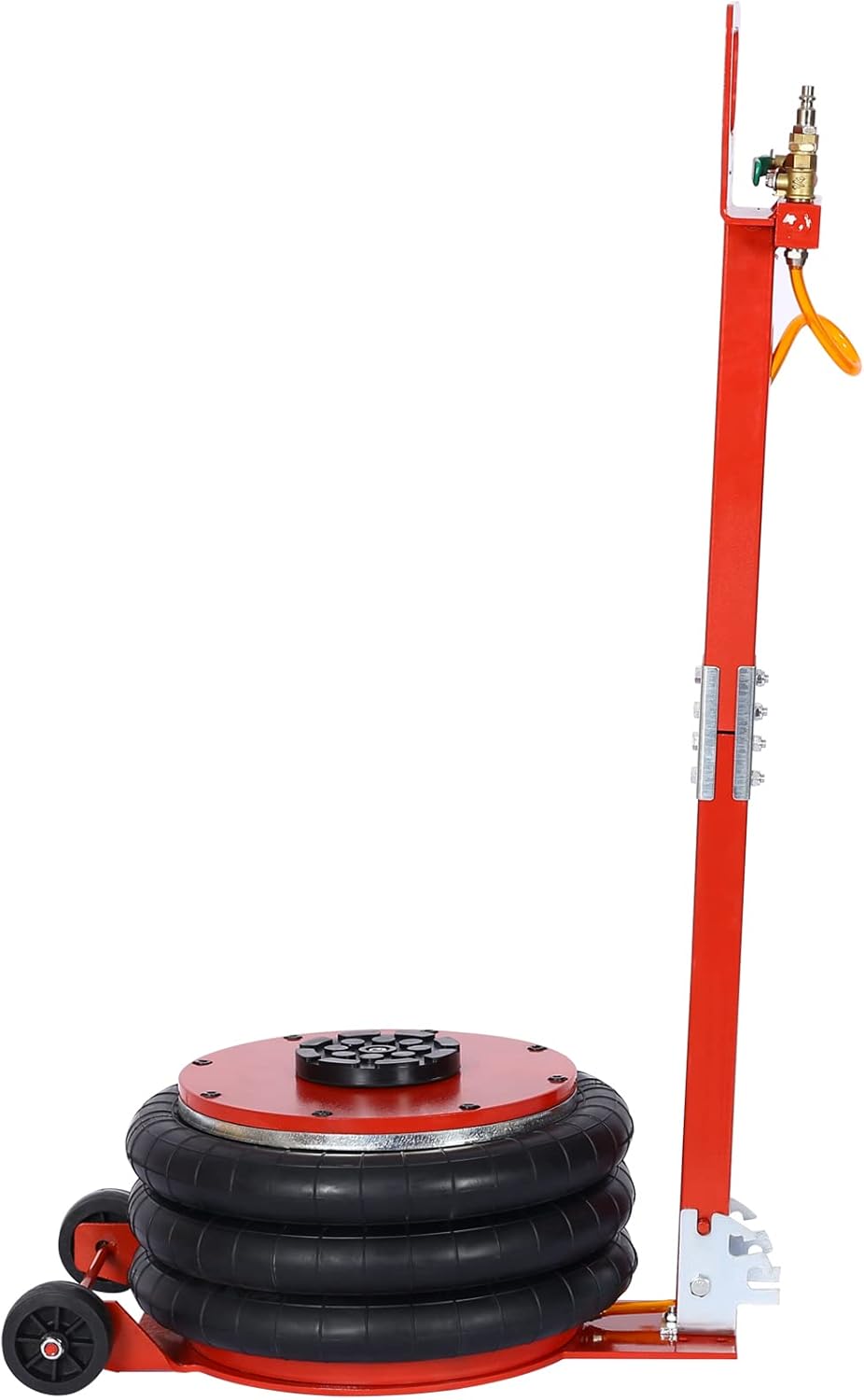 Air Jack, 5 Ton/11000LBS Triple Bag Air Jack with Adjustable Long Handle, 3-5S Fast Lifting Pneumatic Air Jack Lift Up to 15.5 Inch for Garage Car Lifting Repair (Red)
