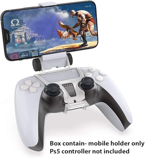 New World Mobile Phone Clip Holder for PS5 Controller Foldable Mobile Phone Stand Mount Clamp Bracket with Adjustable Stand for Playstation 5…
