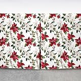 Feelyou Flower Floral Bedding Bed Skirts Twin Size Rose of Sharon Bed Skirt for Kids Boys Girls Teens Wildflower Botanical Dust Ruffle Pleated Bedskirt Red White Fitted Sheet 2Pcs
