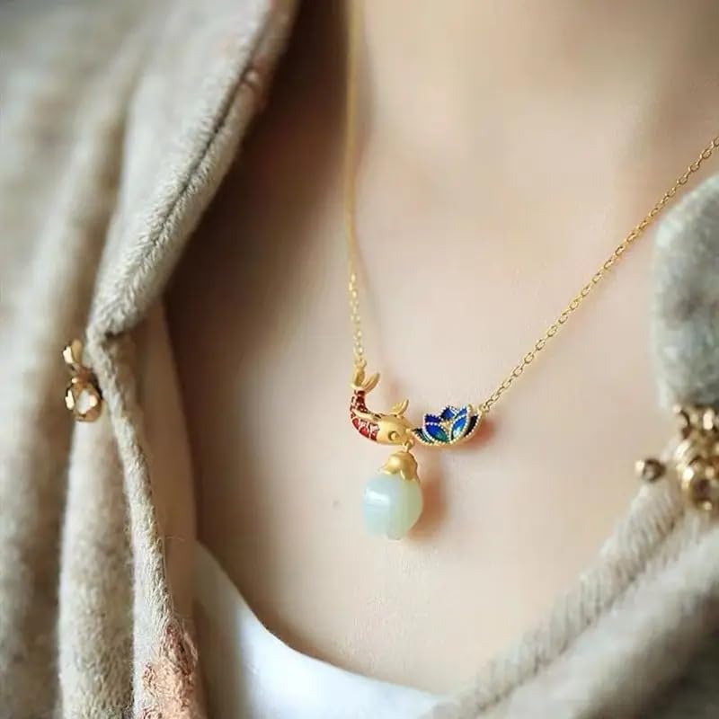 Image of 925 Sterling Silver Lotus Necklace For Women - 14K Gold Filled Lotus Flower Original Pendant Necklaces Lotus Leaf Necklace, Lotus Flower Pendant Necklace, Lotus Flower Necklace