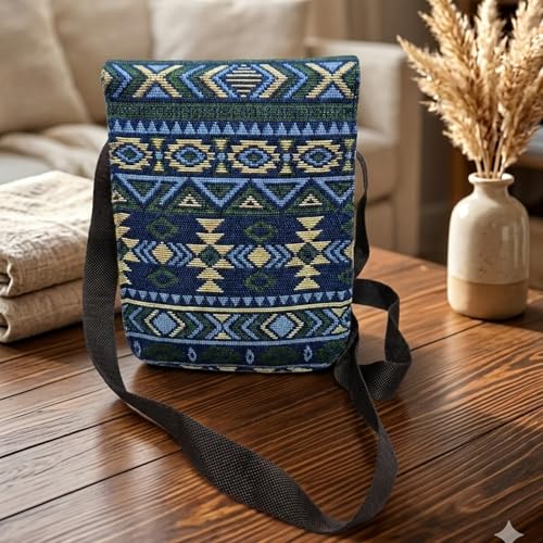 Image of Stylish Jute Sling Bag for Woman | Trendy Mini Crossbody phone purse | Mobile sling bag for women with Adjustable Strap | phone purse for women for Travel & Daily Use (7 Inches, Small Size) | Cotton