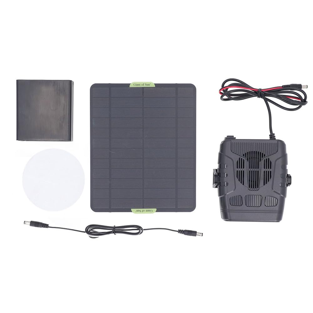 Calentador solar para acampar, calentador de gallinero alimentado por energía solar, secador de aire automotriz para gallinero, casa para mascotas al aire libre