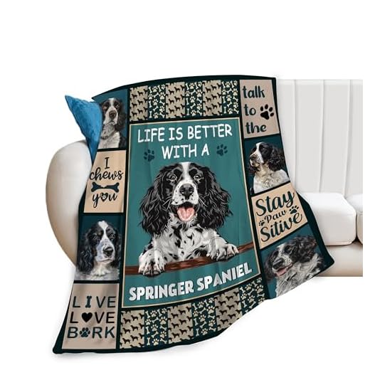 banonaty Springer Spaniel Blanket Dog Throw Blanket Cozy Fleece Flannel Plush Bedding Springer Spaniel Gifts Stuff for Women Men Boys Girls Adult for Couch Sofa Bed Decor 40"X50"
