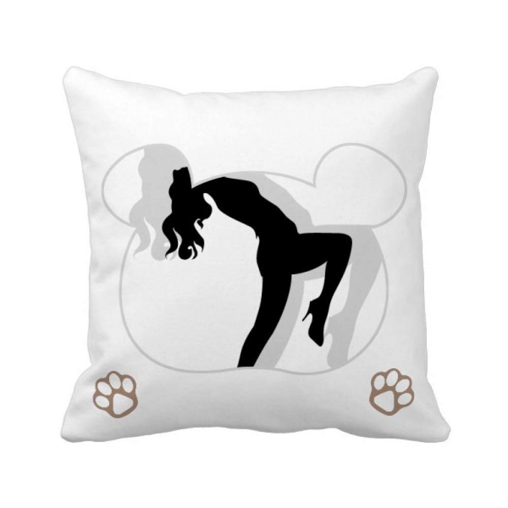 Housse de coussin ours dansant 45x45 cm carrée pour décoration