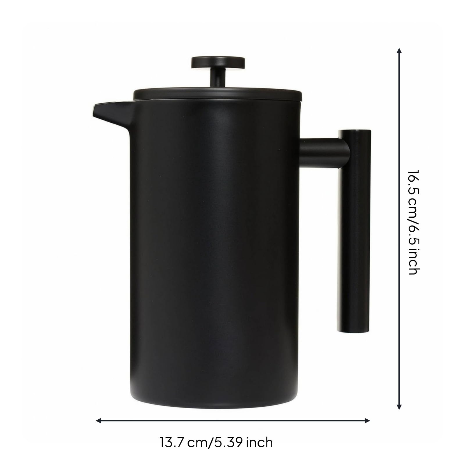 Baoblaze Francesa Acero Inoxidable Resistente a la Oxidación Cafetera Francesa sin Goteo para Café, Oficina, 350ML A