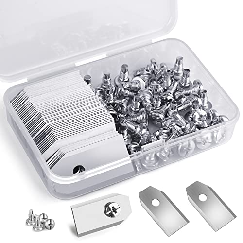 Rhinocerosdance Cuchillas Robot Cortacesped 45 Piezas Plata de 0,75 mm Universal Cuchilla de Repuesto Se Aplica a Todos Husqvarna Automower Gardena Cortacesped, 45 Tornillos Incluidos