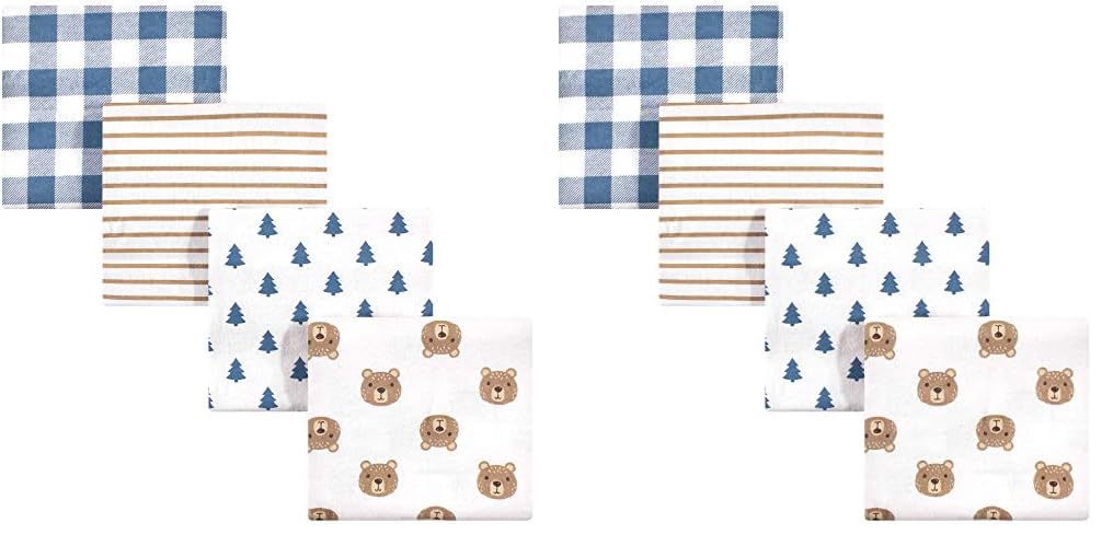 Hudson Baby Unisex Baby Cotton Flannel Receiving Blankets, Little Bear, One Size (Pack of 2)