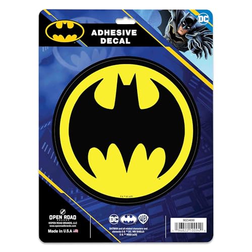 Image of DC Comics Batman Logo Adhesive Vinyl Decal - Iconic Batman Sticker for Car, Window, or Laptop