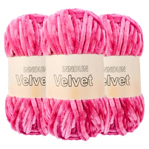 Image of Soft Velvet Chenille Yarn for Crocheting, Super Bulky Yarn for Blankets