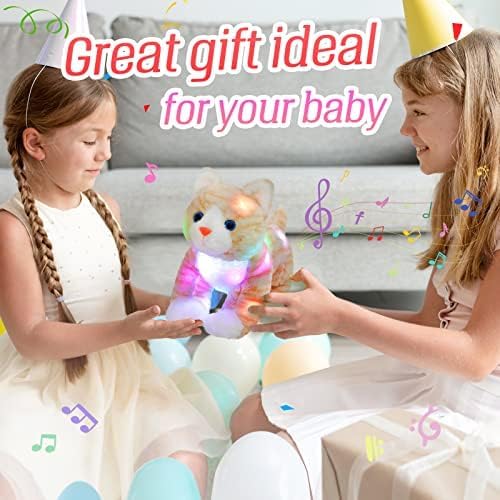 Glow Guards 14'' Light up Musical Kitty Stuffed Animal Soft Realistic Cat Plush Toy with LED Night Lights Lullabies Singing Glow Birthday Children's Day for Toddler Kids - Image 4