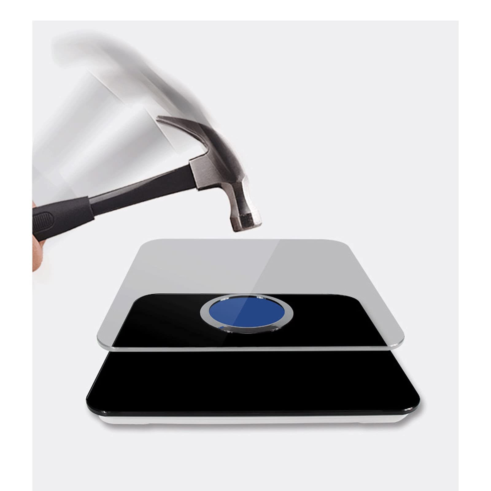JINGYAN Básculas de Baño Digitales Escala de Peso, Escala de Cuerpo Humano, Pantalla Redonda Visión Nocturna Escala Electrónica, Báscula Electrónica para el Hogar