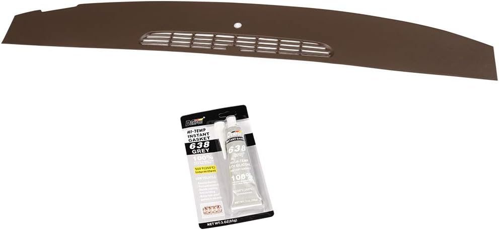 GRAND ORANGE TPE Dash Cover Compatible with 2007-2014 Chevy Tahoe, Chevy Avalanche, Chevy Suburban, GMC Yukon/XL/Denali / 2007-2013 Chevy Silverado, GMC Sierra Brown w/Speaker Holes