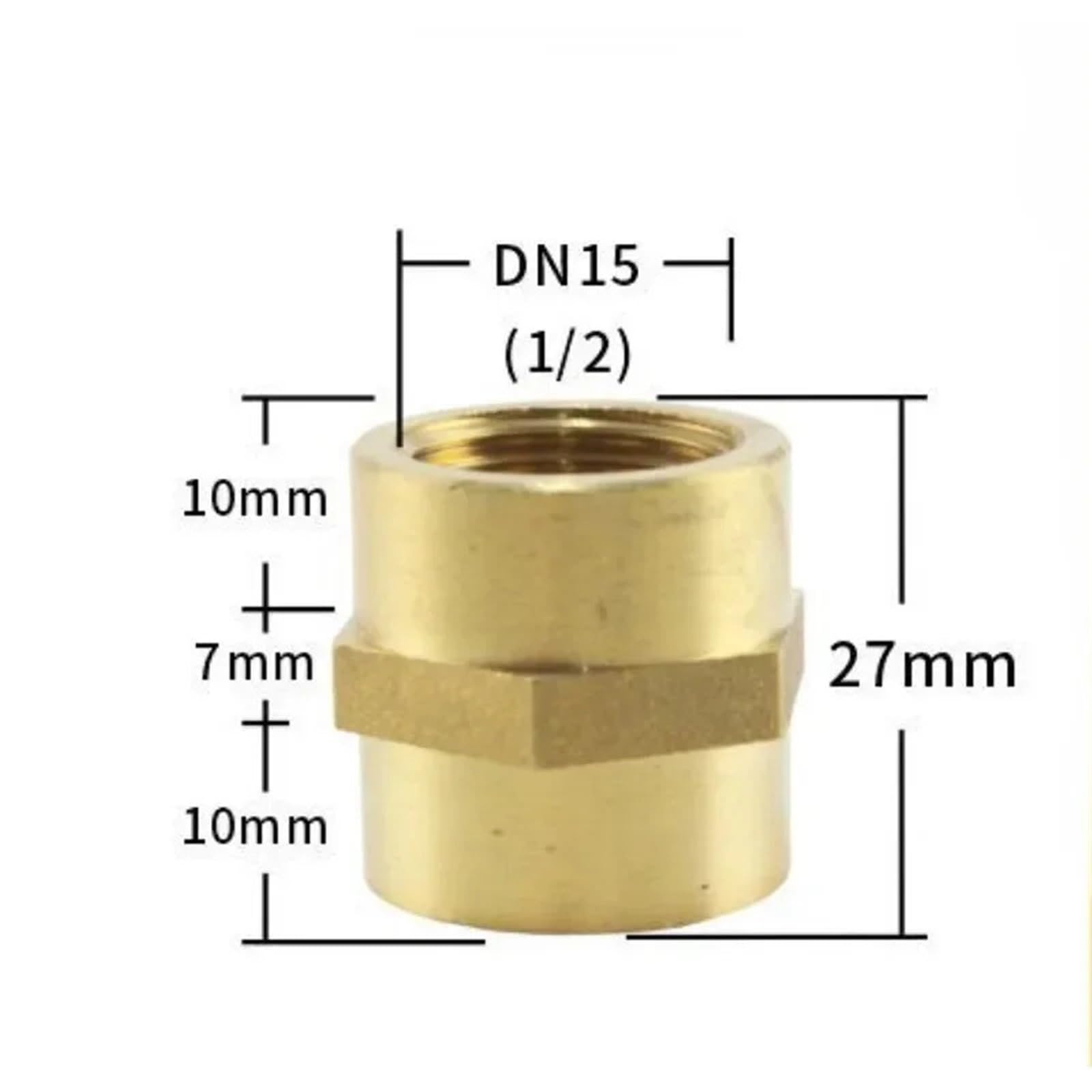 Accesorio de tubería de latón con rosca hembra de 1/2", 3/4", 1", 1-1/2" y 2", manguera de cobre, acoplamiento hexagonal, conector rápido for agua, combustible y gas (1 unidad)(2")