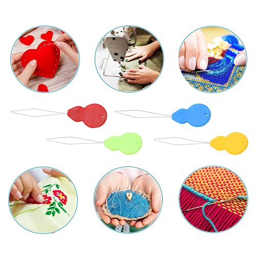12 Stück Nadeleinfädler, Nadel Einfädler, Kunststoff Nähnadeln Einfädler, Handmaschine Nähen Einfädler Werkzeug, Einfacher Einfädle für Nadelöhr Hand Nähen Werkzeug
