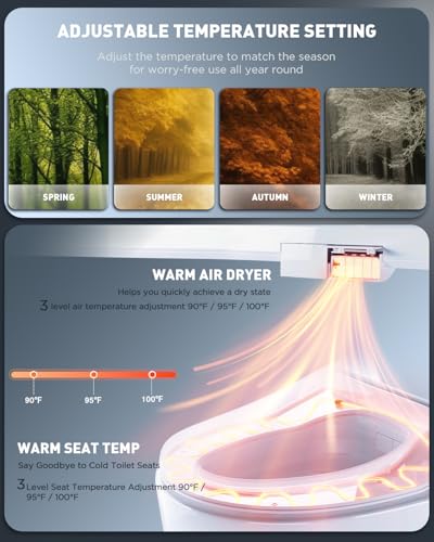 Image of iliD Heated Bidet Toilet Seat With Remote, Electric, Warm Water, Elongated | Dryer, Four Cleaning Modes, Self-Cleaning Nozzle, Adjustable Angle & Pressure, Eco, Night Light, Slow Close, Silent Mode