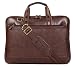 Vegan Leather Briefcase for Men Computer Bag Expandable Laptop Bag Retro Business Travel Messenger Bag for 14 Inch Laptop Size Brown