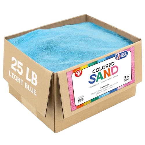 Image of Hygloss Colored Sand for Crafts - 25 lb, Light Blue - Vibrant Colorful Fine Sensory Play Sand Art Kits for Kids - Classroom Activities for Children 3 4 5 6 7 8 9 10 11 12 - Safe for Ages 3+