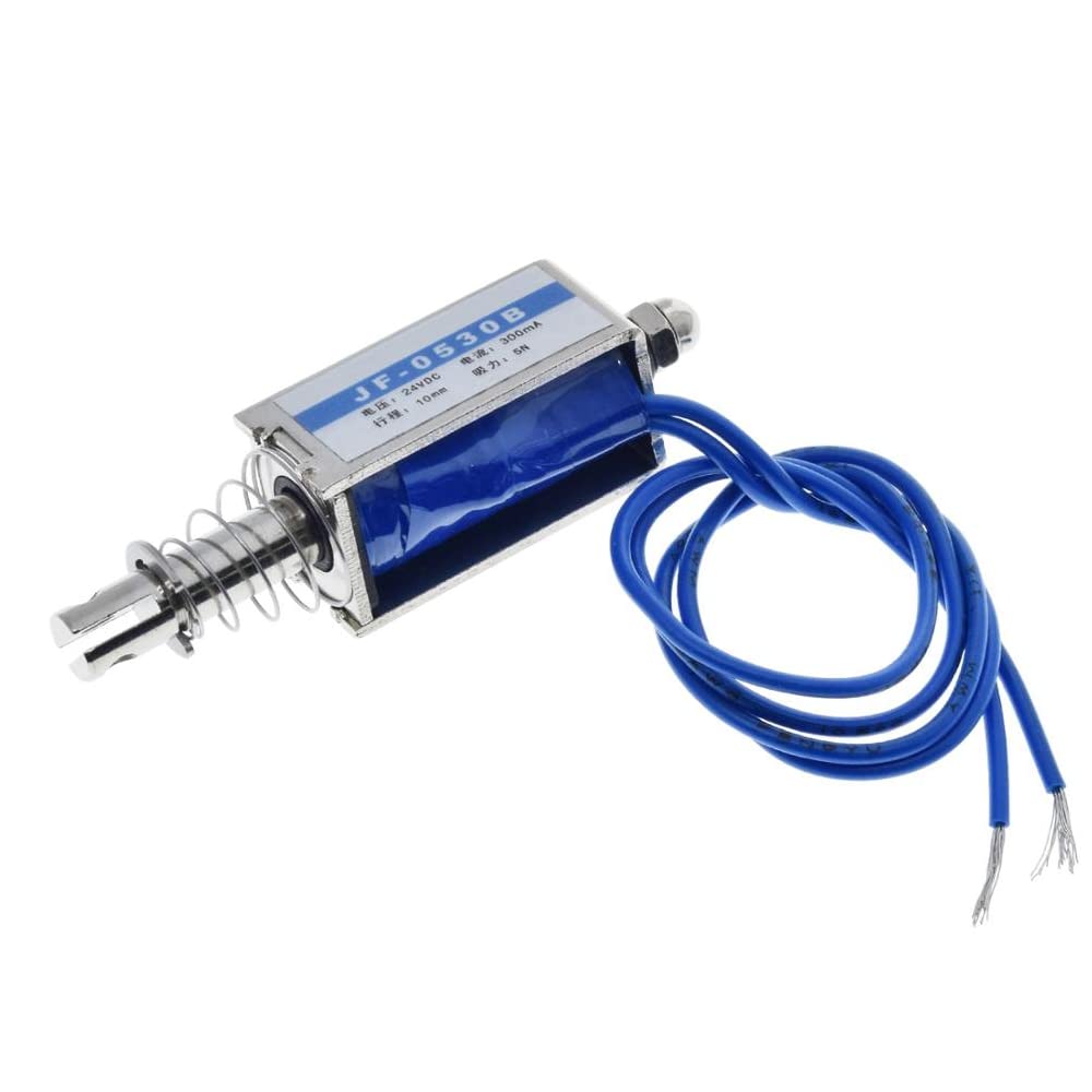 xcluma JF-0530B DC 24V 5N Push-Pull Type DC Solenoid Electromagnet Linear Motion