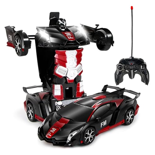 JIASHA Coche Teledirigido Niños Niñas, Coche Teledirigido Robot Juguetes transformadores,Transformador RC Car Robot,1:18 Juguete Robot Niños,Rotación de 360° Coche Radio Control,para Niños 3-12 Años.