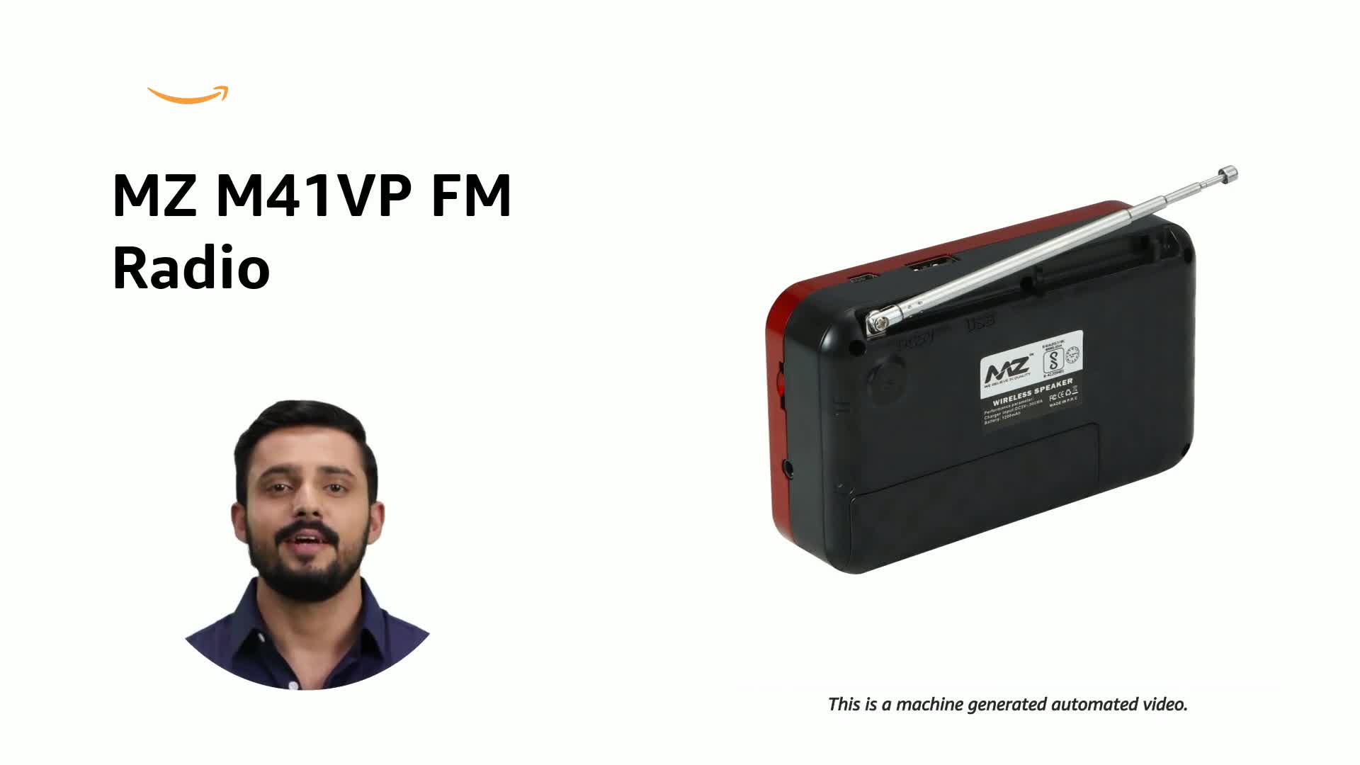 MZ M41VP (FM Super Radio) with Bluetooth/USB/Aux/TFT Card 1200mAh