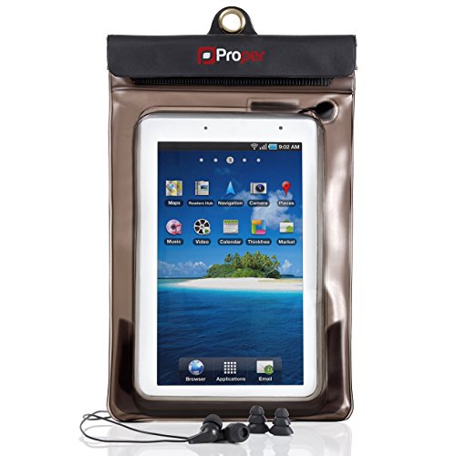 Proper Waterproof Case inc Waterproof Earphones for 7 inch Tablets 17,8 cm (7") Funda Transparente - Fundas para tablets (Funda, Universal, iPad Mini Samsung Galaxy Tab 7.0 Google Nexus 7'' Tablet Kindle Fire Hudl Dell Venue 7 Archos..., 17,8 cm (7"), 80 g, Transparente)