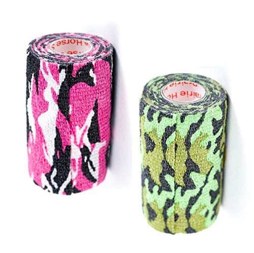 Vet Wrap Tape Self Adhesive Cohesive Bandage, Camo Camouflage Colors Dog Cat Horse Self Stick Adherent Bandaging Tape 3 inch x 5 Yards 2, 4, 6, 12 or 24 Pack