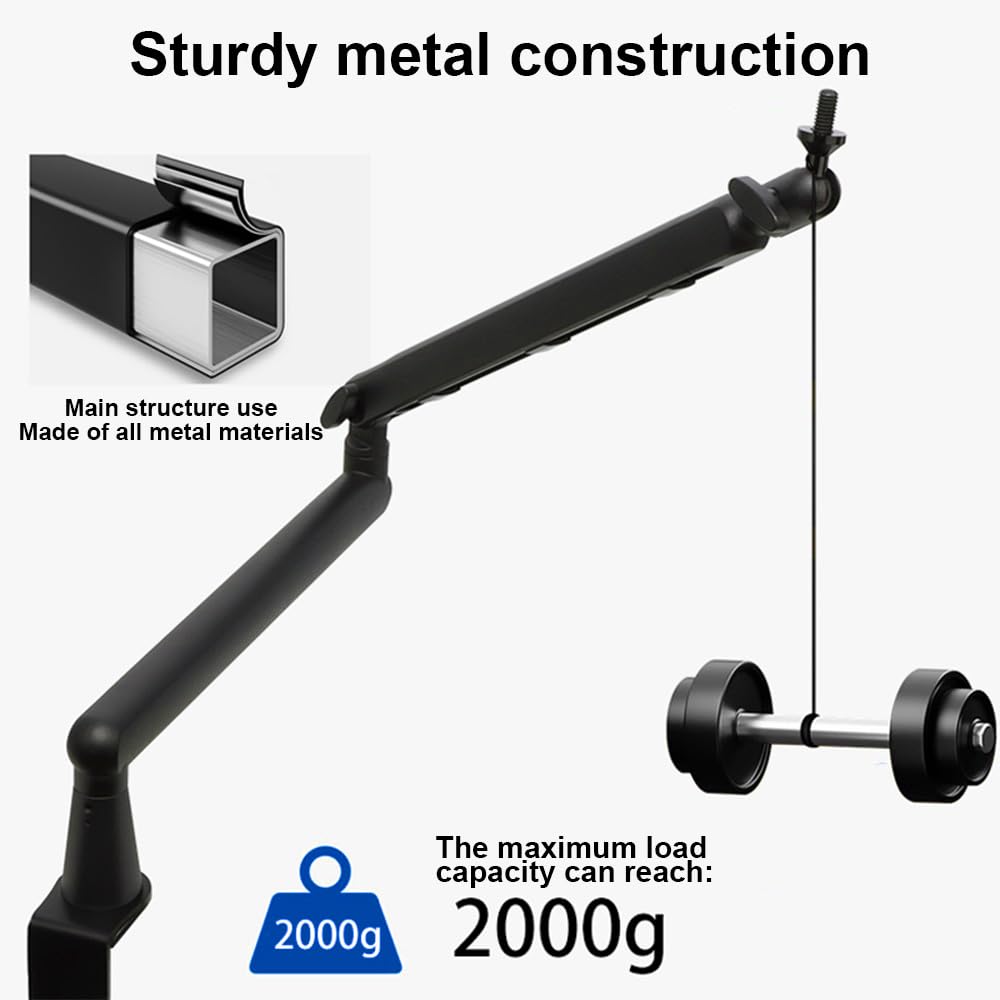 Soporte de Brazo Articulado bajo Ajustable para Micrófono, Ideal para Estudios de Videojuegos, Podcasts y Streaming, con Gestión cables.