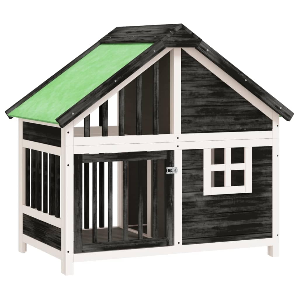 vidaXL Cuccia per Cani Grigia 96x60,5x87 cm in Legno Massello di Pino