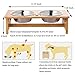 FOREYY Raised Pet Bowls for Cats and Small Dogs, Bamboo Elevated Dog Cat Food and Water Bowls Stand Feeder with 2 Stainless Steel Bowls and Anti Slip Feet (4'' Tall-20 oz Bowl)