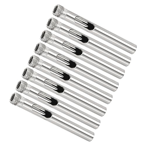 Brocas para perforación con diamante, diámetro de perforación 6 mm / 1/4", acabado niquelado, acero al carbono — 8 piezas (para vidrio, cerámica, mármol y piedra) miniatura 1