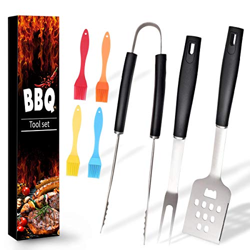 Review Ranphykx BBQ Grill Tool Set. 7pcs Barbecue Grilling Accessories, Includes - Stainless Steel S...