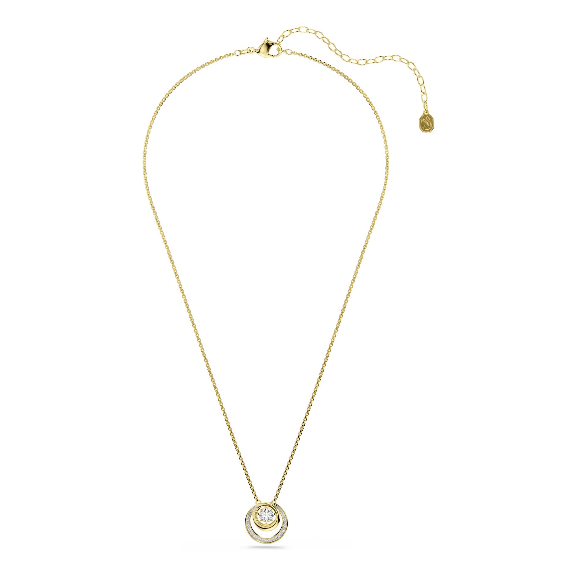 Swarovski Hyperbola Kollektion, Rundschliff, Weiß, Goldfarben beschichtet