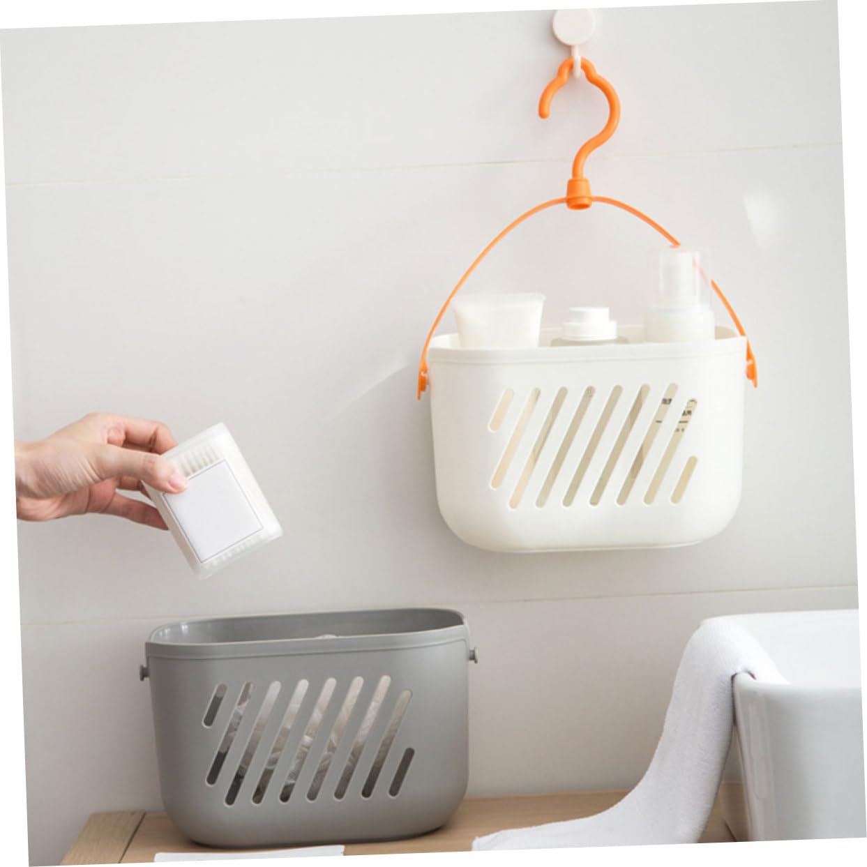 Healifty Cesta de Ducha Portátil de Plástico 4piezas para Almacenamiento y Organización de Champú y Productos de Limpieza, Adecuado para Baño Moderno y Ordenado