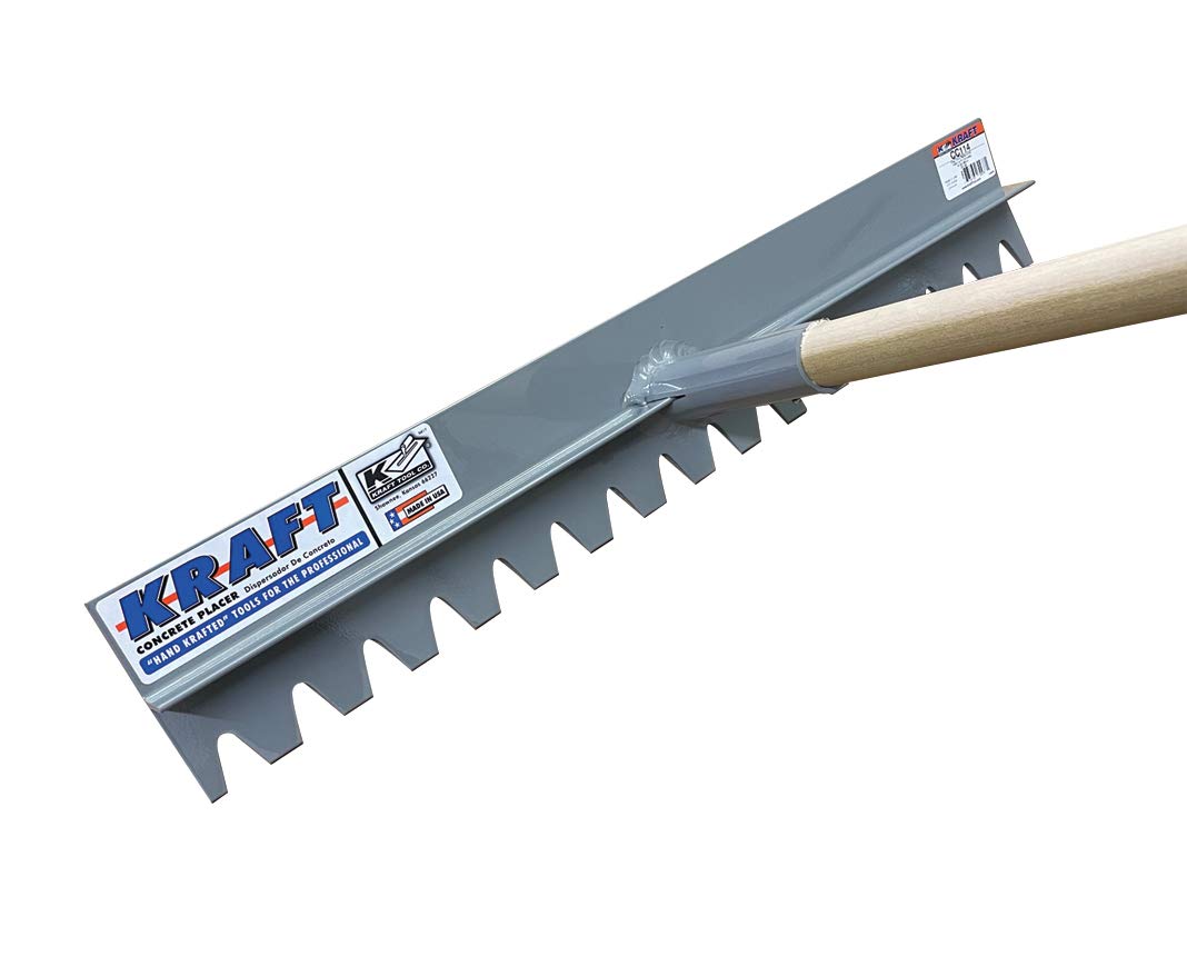 Kraft Tool CC114 24"x4" Magnesium Concrete Rake w/54" Wood Handle