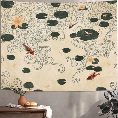 Lifeella Japanese Tapestry, Koi Pond Tapestry, Abstract…