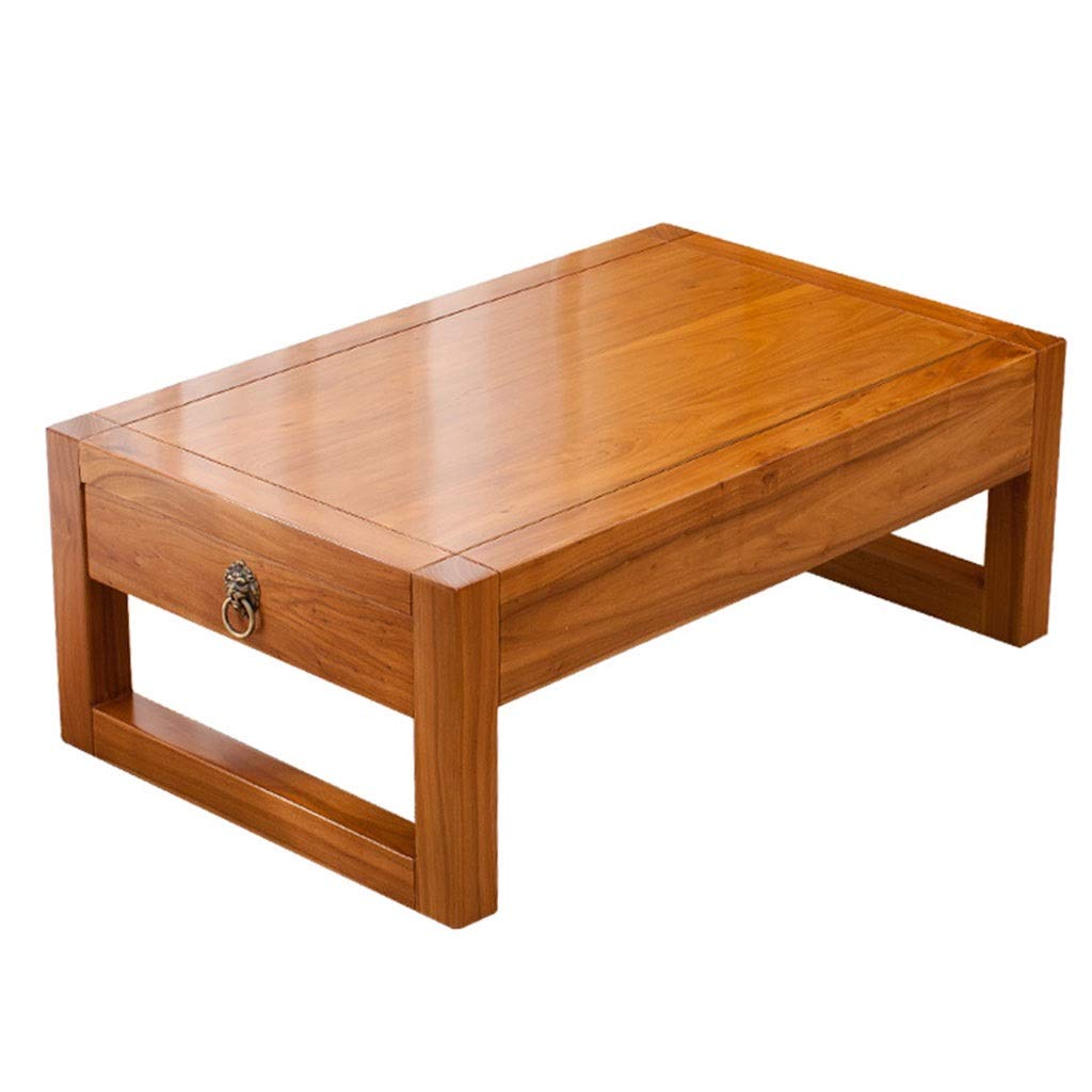 Table basse japonaise en bois 50x40x30 cm avec tiroirs de rangement pour salon