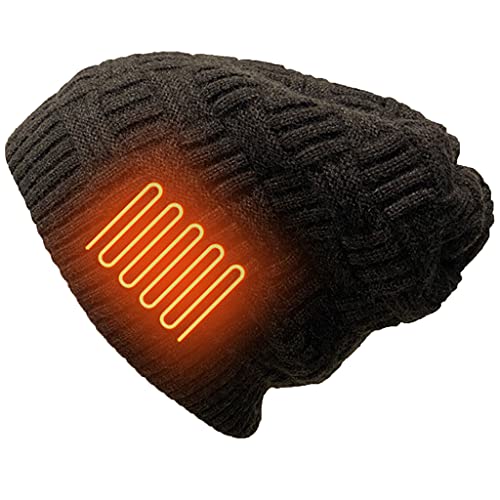 Kalttoy Gorro térmico eléctrico recargable para hombre y mujer, con batería de invierno, calefacción de fibra de carbono, calefacción eléctrica al aire libre, Sin batería, Talla única