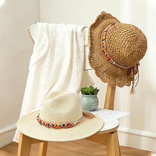 Image of Cowboy Hat Bands for Men and Women,Hatbands Belt for Cowboy /Western /Fedora /Cowgirl Hats Multicolor