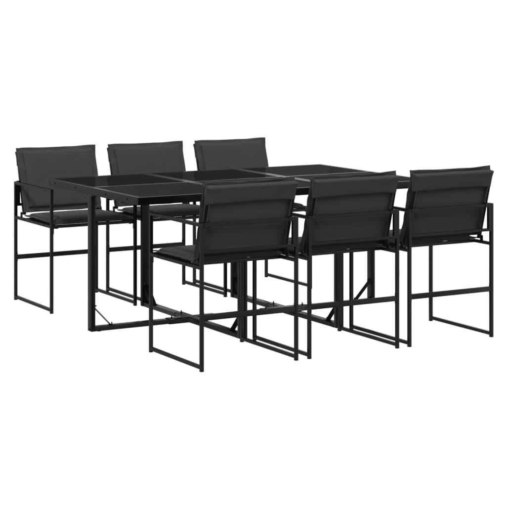 ShGaxin 3295074 - Set da pranzo da giardino con cuscini in textilene nero, set tavolo e sedie da giardino, tavolo da terrazza all'aperto e sedie, set da giardino, mobili da esterno