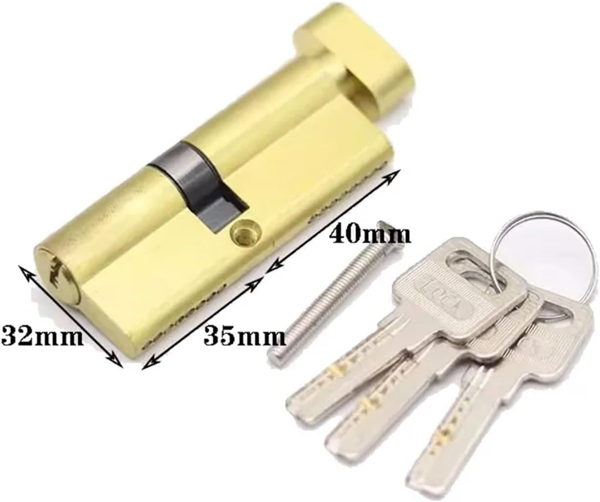 Door Lock Cylinder with 3keys Height 32MM Length 90mm 95mm 100mm for Aluminum Alloy Door Door Eccentric Lock Cylinder 1Pcs(47.5x47.5T)