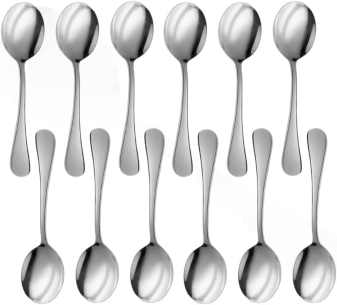 TrueCraftware- Tahoe Stainless Steel Dinner Knife Set of 12- Stainless Steel Silverware Flatware Cutlery Kitchen Tableware Set for Home and Restaurant Butter Knife Spreader Table Knives