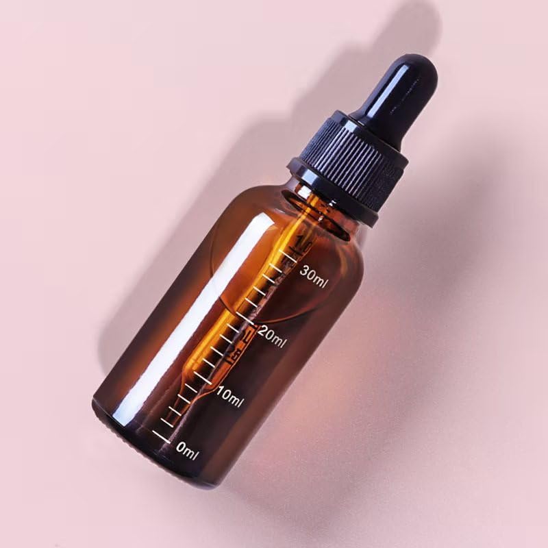 WsjiaboFux Amber Glass Graduated Scale Dropping Bottle Vials With Cap And Glass Dropper Pipette for Cosmetic Perfumes Essential Oils Liquids Storage(15ml)?Lab Bottles and Jars?Dropping Bottles