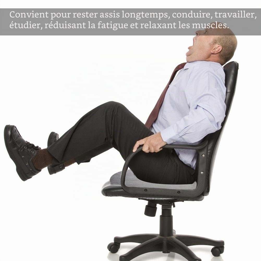 Coussin de Chaise Bureau Rotatif 360° Confort Antidérapant Usage Domestique Voiture Ergonomique Mousse Mémoire pour Siège de Bureau et Véhicule