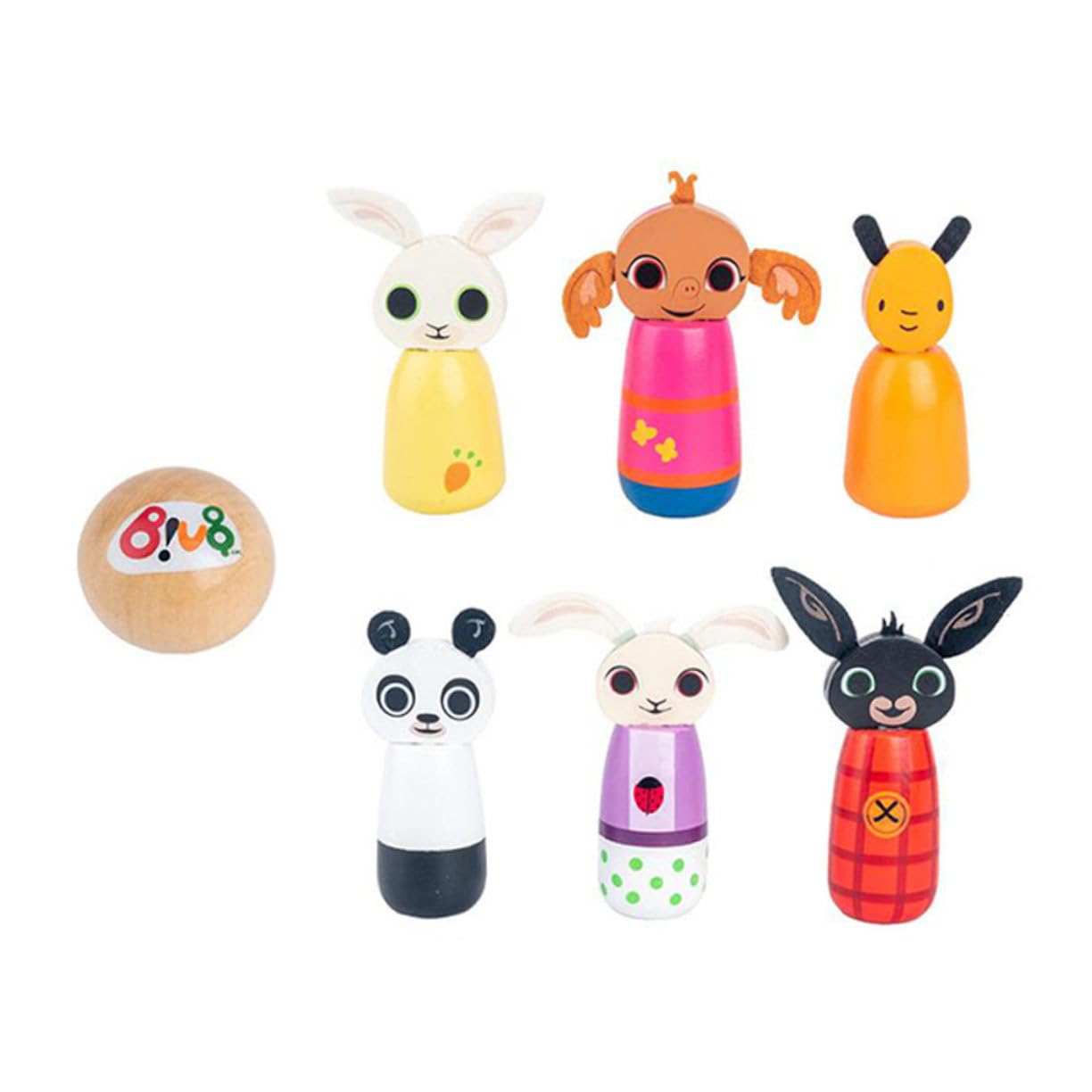 BESPORTBLE Ensemble de Bowling en Bois avec Quilles à Motifs d'animaux, Jeu Éducatif Interactif Parent-Enfant pour Développement Intérieur