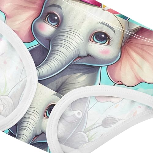 Cute Cartoon Elephant Party Toddler Underwear Floral 2t Cotton Girl Panties Cute Artistic Briefs Undies Kids4