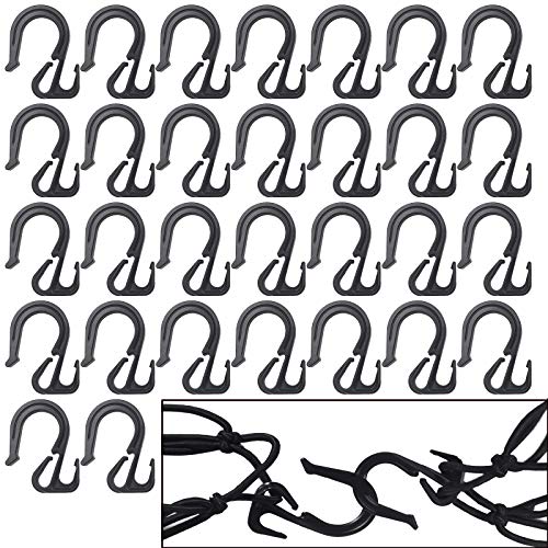 30 Pack, Heavy-Duty Nylon Shock Cord Bungee Rope Hooks,Quick Bungee Cord Cargo Net Hook to Make Your Own Bungee Cords for Kayak,Boat,Motorcycle,SUV,Truck Bed Car Rear Cargo Trunk Storage Organizer Net