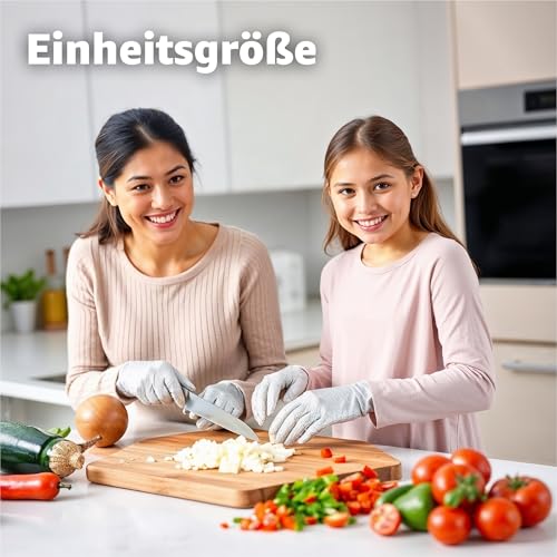 Foto von TK Gruppe Timo Klingler Schnittschutzhandschuhe Küche EN 388 als Filetierhandschuh schnittfest - Schnittschutz Handschuhe - Kettenhandschuhe als Schutzhandschuhe