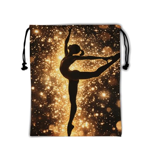 Image of Nerxy Gymnast Gymnastics Grip Bag - Gold Stars Grip Bags for Gymnastics Mini Gym Bag Galaxy Drawstring Storage Pouch Adjustable