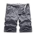 Générique Shorts pour Hommes Couleur Unie Endurance lâche Grande Taille Outillage Multi-Poches Pantalons décontractés à Cinq Points 46