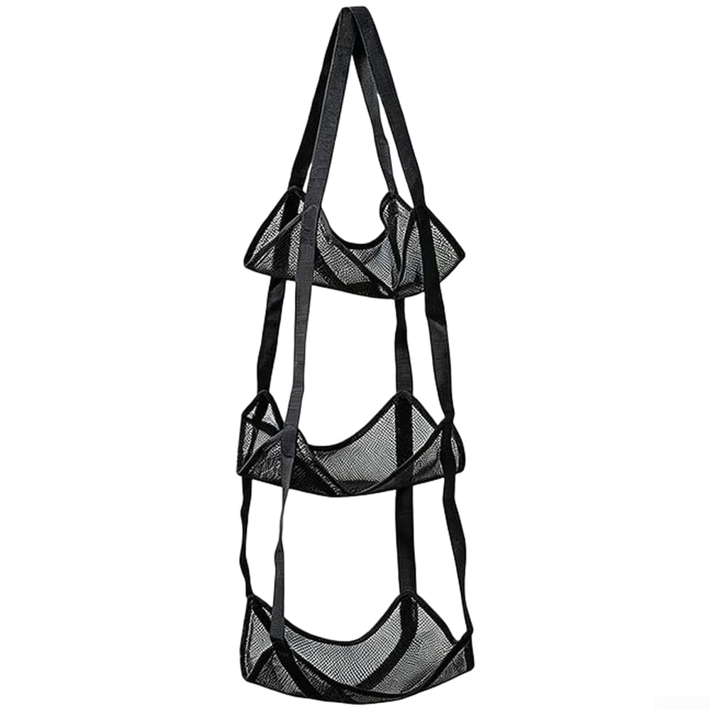 Wandhalterung Sportball Netz Tasche 30x30cm Grau(Three-layer Black)